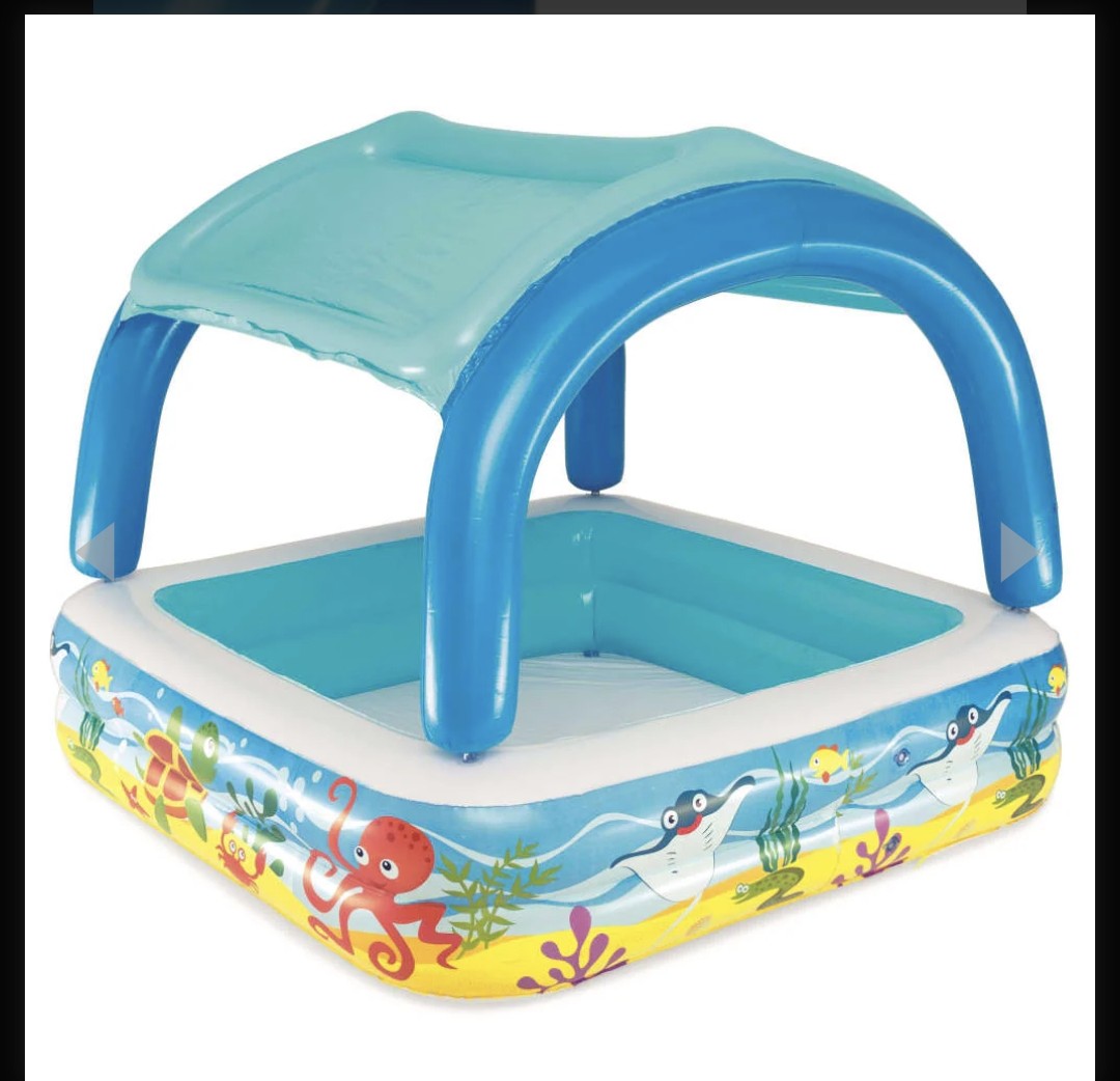 Kids Inflatable Paddling Pool, with Canopy - 58" bestway