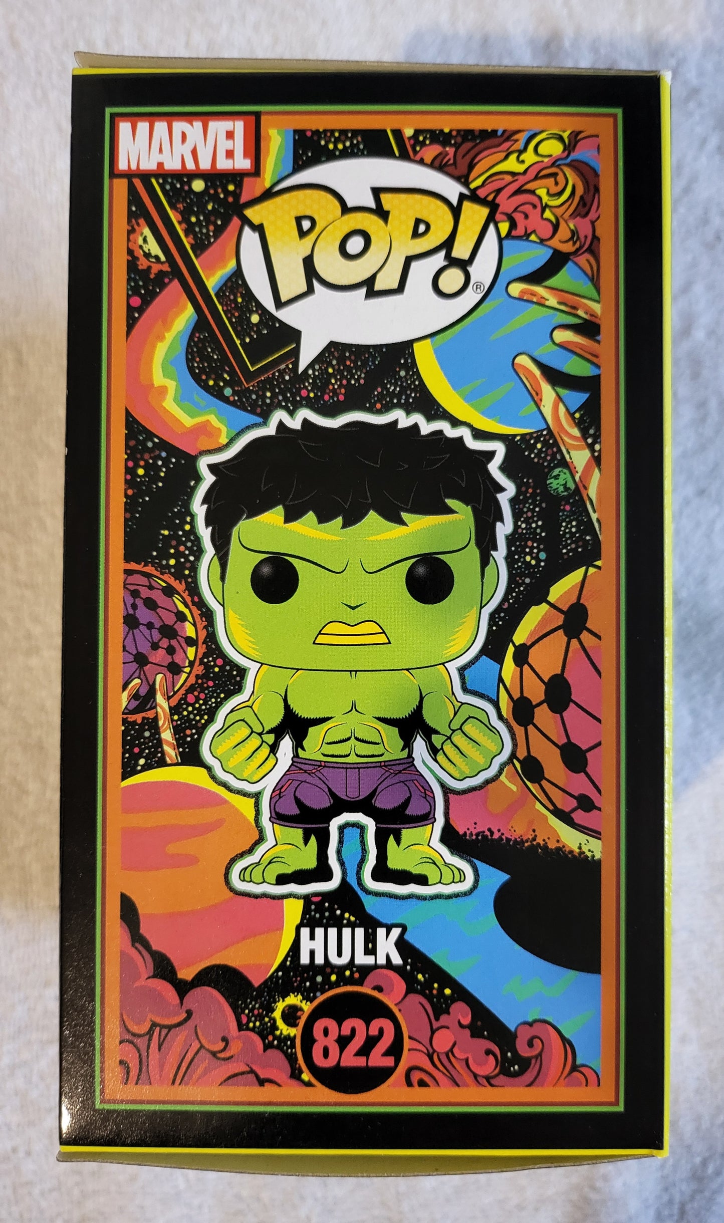 Funko Pop Marvel No 822 Hulk | Funko Exclusive Black Light Special Edition
