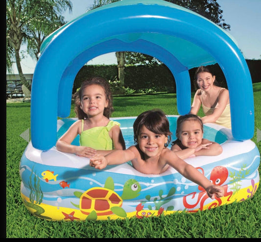 Kids Inflatable Paddling Pool, with Canopy - 58" bestway