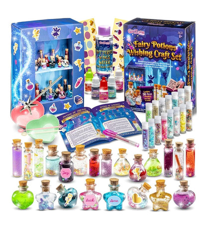 GirlZone Fairy Potions Wishing Craft Set, Kids Potion Making Kit with 50 Magical Pieces to Create Fairy Potion Crafts for Girls 8-12, Fairy Potion Kit