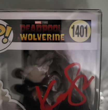 Funko Pop! Deadpool & Wolverine No 1401 Dogpool Signed By Karan Soni with Swau Coa