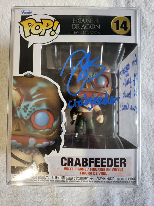 Funko Pop House Of Dragons No 14 Crabfeeder Signed By Daniel Scott-Smith Quoted with character name (private signing not coa)