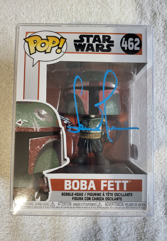 Funko Pop! No 462 Boba Fett signed by Temuera Morrison swau coa authenticity