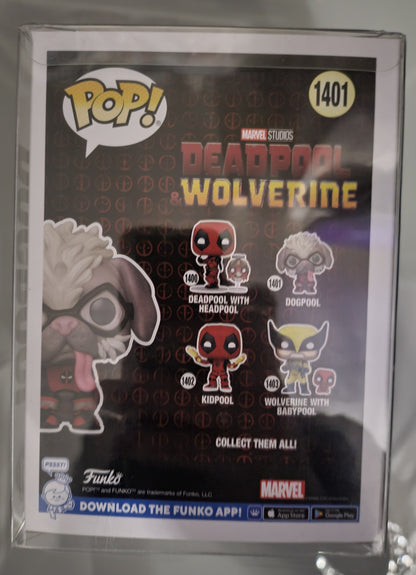 Funko Pop! Deadpool & Wolverine No 1401 Dogpool Signed By Karan Soni with Swau Coa