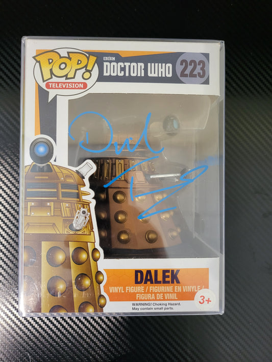 Funko Pop! Doctor Who No 223 Darlek Signed By David Tennant With "Exterminate" Quote And Swau Coa authenticity