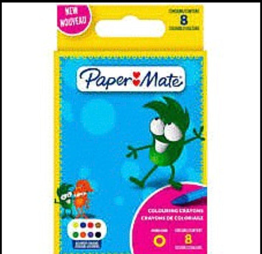 8 wax paper mate. Cloured cryons